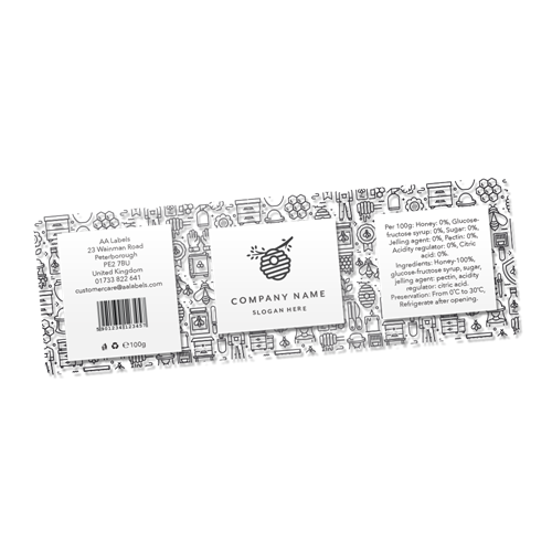 Zeige Details für black and white bee label 